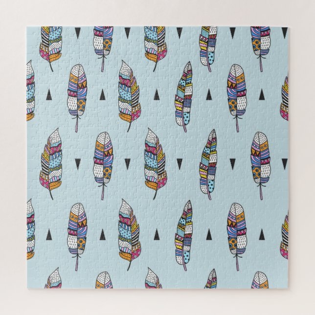 Puzzle Dibujo de mano de pluma estilo boho (Vertical)