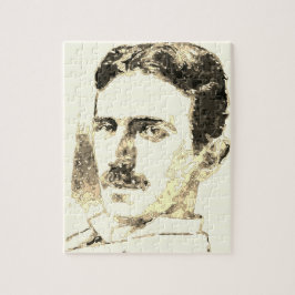 Puzzle Dibujo De Nikola Tesla En Sepia