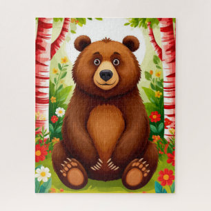 Puzzle Dibujo de Oso Pardo Adorable