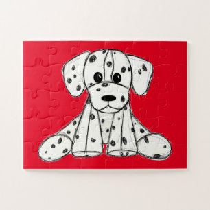 Puzzle Dibujo de perro de peluche dálmata contorno simple