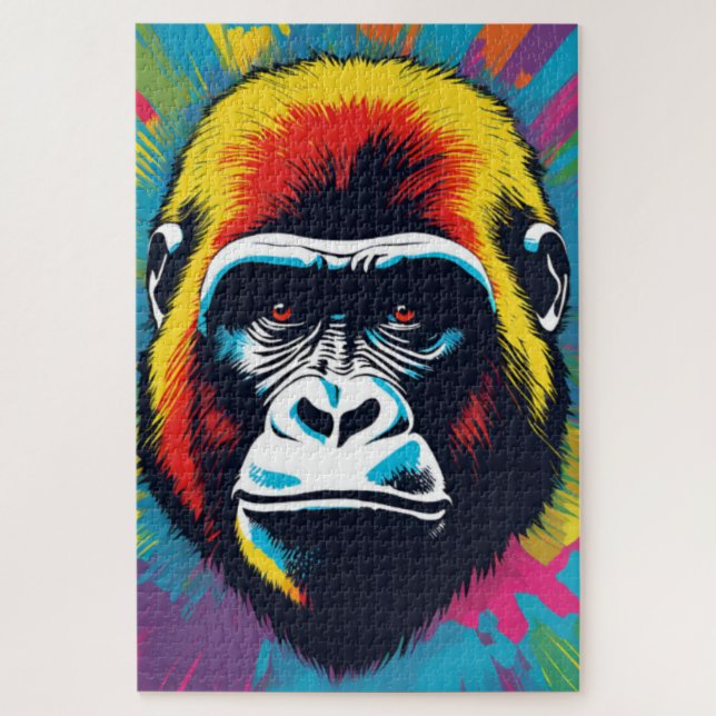 Puzzle Dibujo de Personalizado de arte pop de Gorila (Vertical)