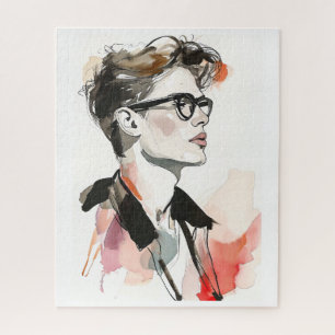 Puzzle Dibujo de un hombre hipster
