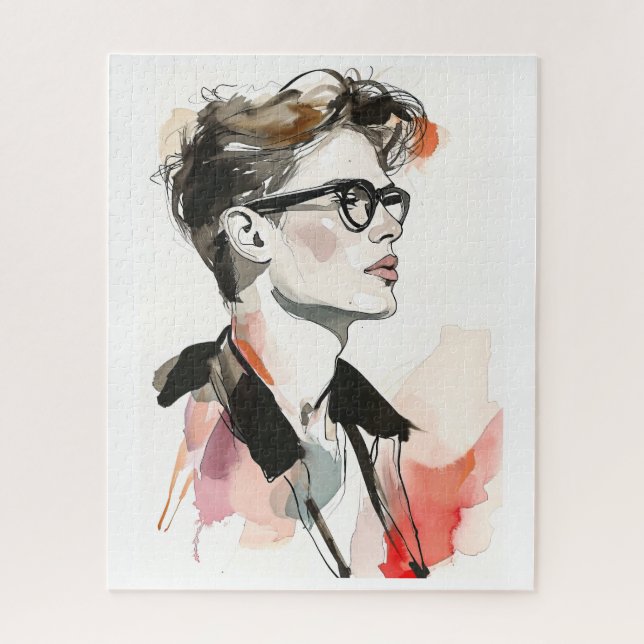 Puzzle Dibujo de un hombre hipster (Vertical)