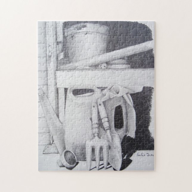 Puzzle dibujo de vida de las herramientas de jardín para  (Vertical)