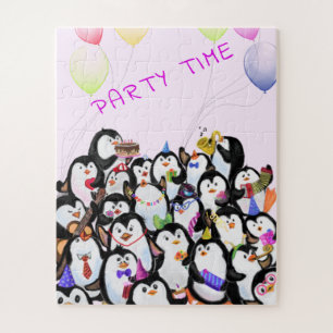 Puzzle Dibujo del Personalizado del Fiesta de los pingüin