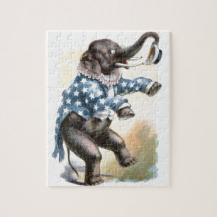 Puzzle Dibujo del vintage: Elefante del circo