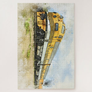 Puzzle Dibujo/Esbozo de una Locomotora/Tren Diésel
