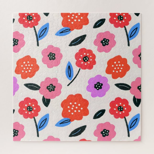 Puzzle Dibujo Han patrón de flores (Vertical)
