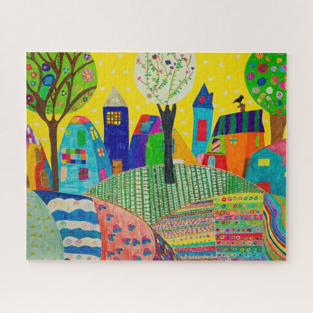 Puzzle Dibujo infantil de una ciudad (Horizontal)