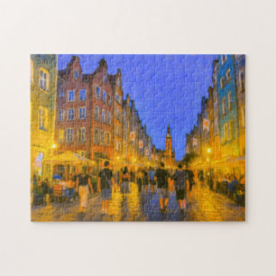 Puzzle Dibujo pastel de la puerta de la ciudad de Danzig