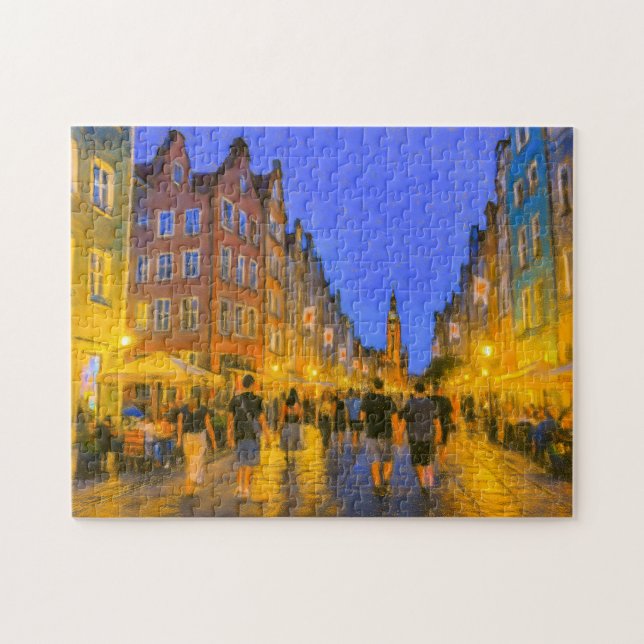 Puzzle Dibujo pastel de la puerta de la ciudad de Danzig  (Horizontal)
