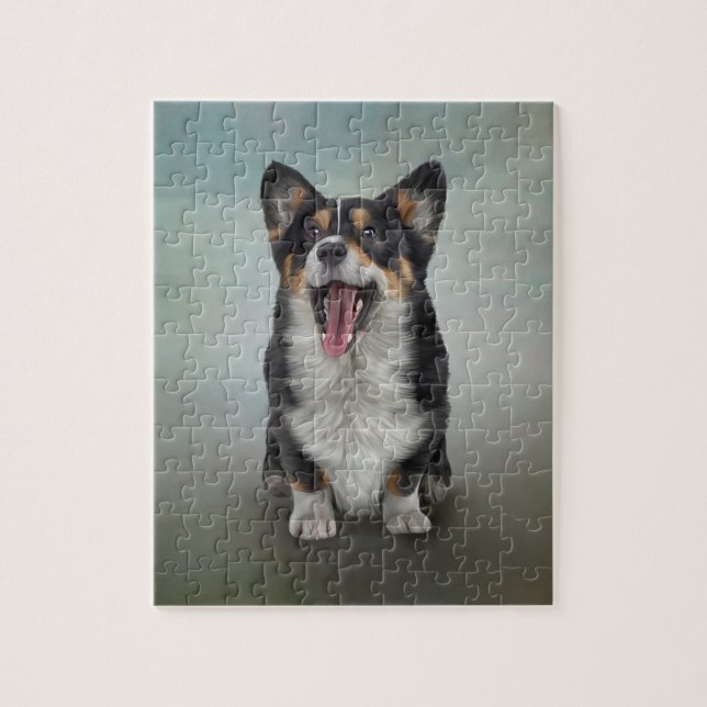Puzzle Dibujo Perro raza galés Corgi (Vertical)