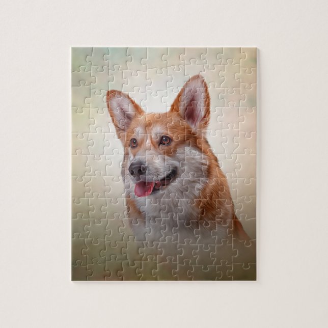 Puzzle Dibujo Perro raza galés Corgi (Vertical)