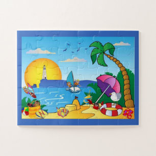 Puzzle Dibujos animados divertidos de la playa