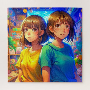 Puzzle Dibujos Animados Temáticos De Gemelas 