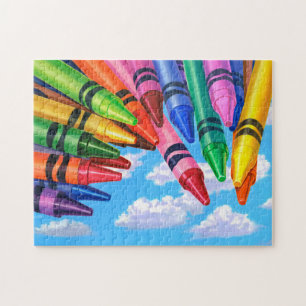Puzzle Dibujos de crayones flotando en el cielo