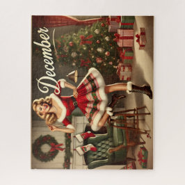 Puzzle Diciembre Navidades retro alarde Chica de Pin-Up J