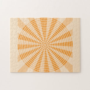 Puzzle Diente de león, espiral naranja, arte abstracto bo