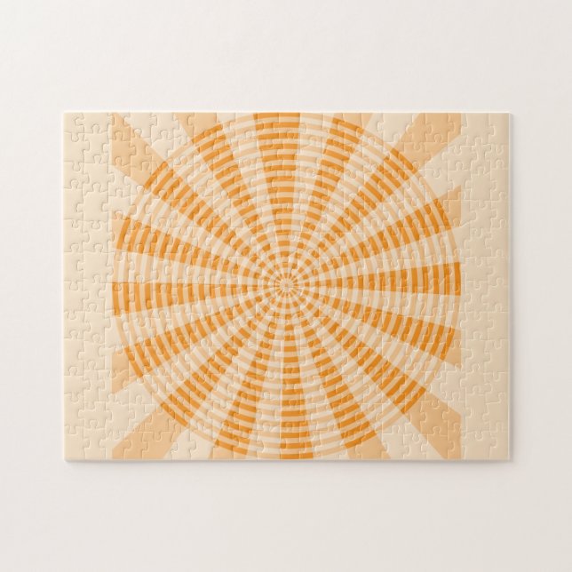 Puzzle Diente de león, espiral naranja, arte abstracto bo (Horizontal)