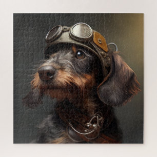 Puzzle Dieselpunk Wirehaded Dachshund Steampunk Goggles