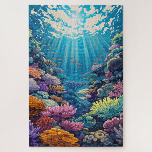 Puzzle Difícil panorámica acuarela Coral Reef Ocean View