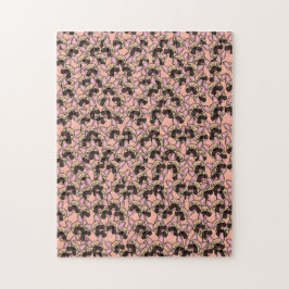 Puzzle Dificultad extrema en el lindo patrón de perro de 