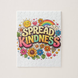 Puzzle Difunde la amabilidad – Lindo arcoíris floral