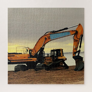 Puzzle Digger y Tractor Amarillo en movimiento Shingle 67