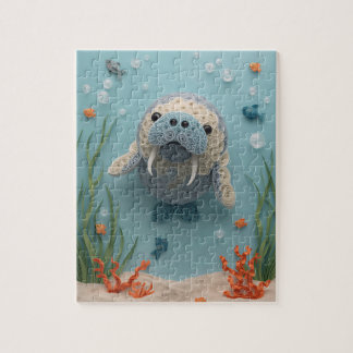 Puzzle Diligente Manatí Arte de Papel Laguna