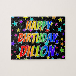 Puzzle "DILLON" Nombre, Divertido "FELIZ CUMPLEAÑOS"