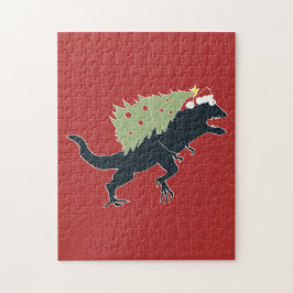 Puzzle Dino de Navidad Divertida y Festiva