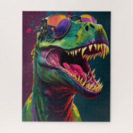Puzzle Dinosaur T Rex Guay Blue Green JurassiPoster