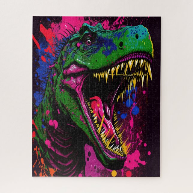 Puzzle Dinosaur T Rex Pink (Vertical)