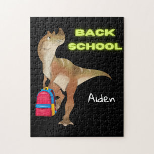 Puzzle Dinosaurio amistoso con mochila "de vuelta a la es