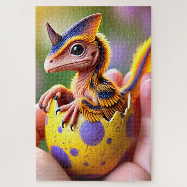 Puzzle Dinosaurio bebé cuerno (Vertical)