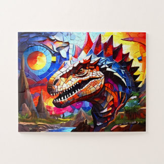 Puzzle Dinosaurio colorido para niños