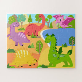 Puzzle Dinosaurio colorido para niños diversión y juego