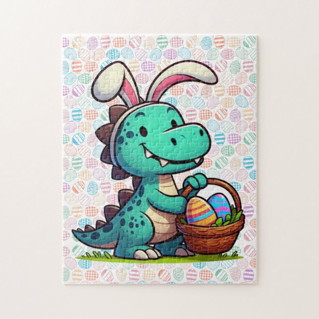 Puzzle Dinosaurio conejito de Pascua lindo (Vertical)