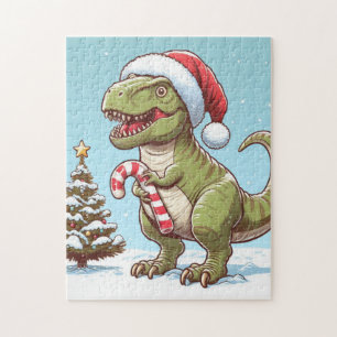 Puzzle Dinosaurio de caramelo de Navidad lindo