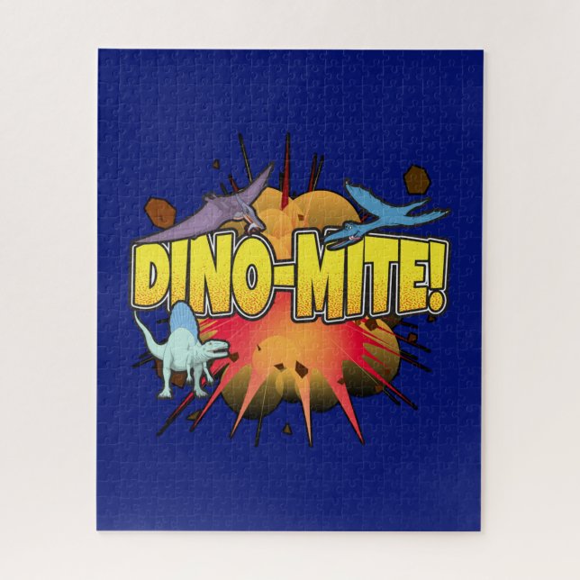 Puzzle Dinosaurio Lover Dinamita Dino-mite Pun (Vertical)