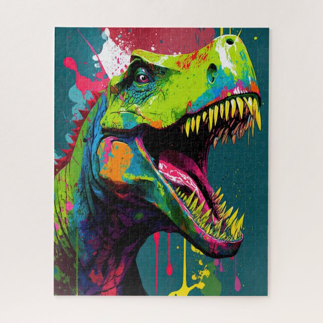 Puzzle Dinosaurio T Rex Green Jurassic (Vertical)