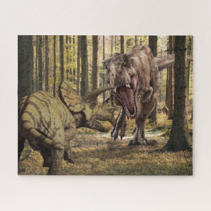 Puzzle Dinosaurio Tyrannosaurus Triceratops  