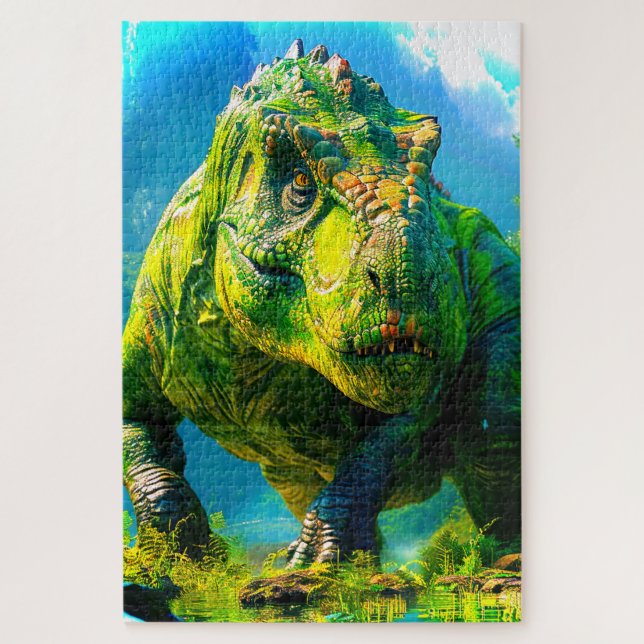 Puzzle Dinosaurio verde (Vertical)