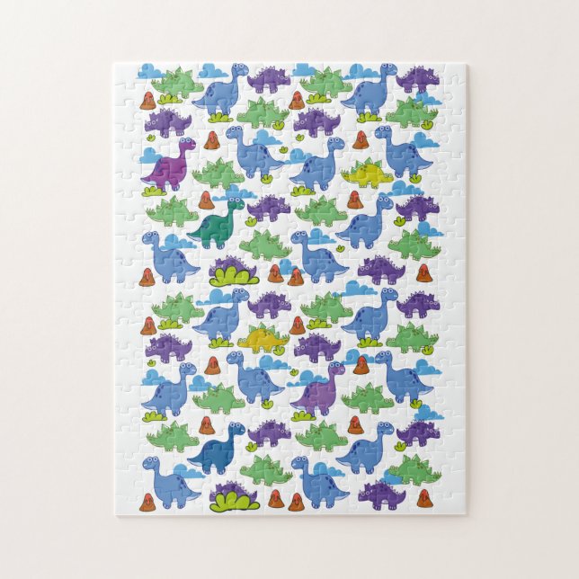 Puzzle Dinosaurios de dibujos animados lindos (Vertical)