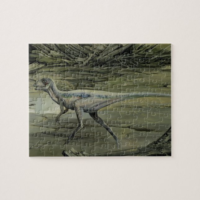 Puzzle Dinosaurios de época, un hipsilofón cretácico (Horizontal)