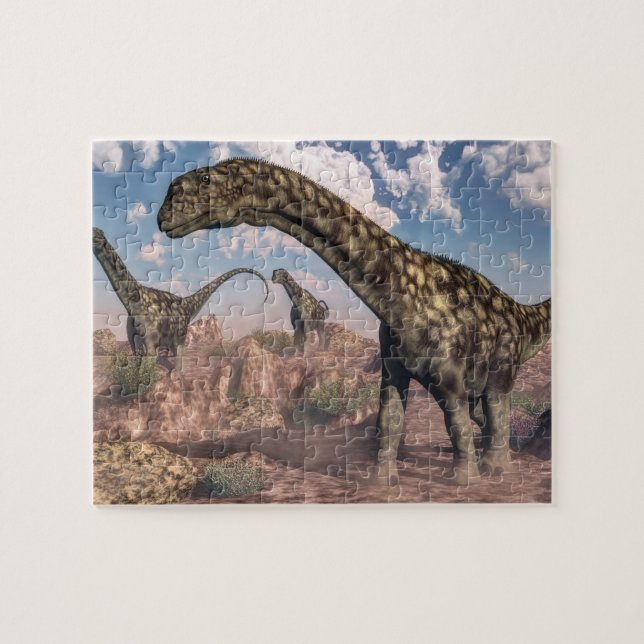 Puzzle Dinosaurios del Argentinosaurus - 3D rinden (Horizontal)