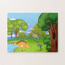 Dinosaurios En Bosque Prehistórico Diversión Para 