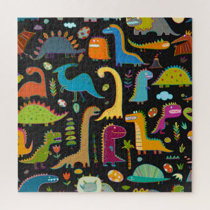 Puzzle Dinosaurios Infantiles: Patrón divertido sin Marea