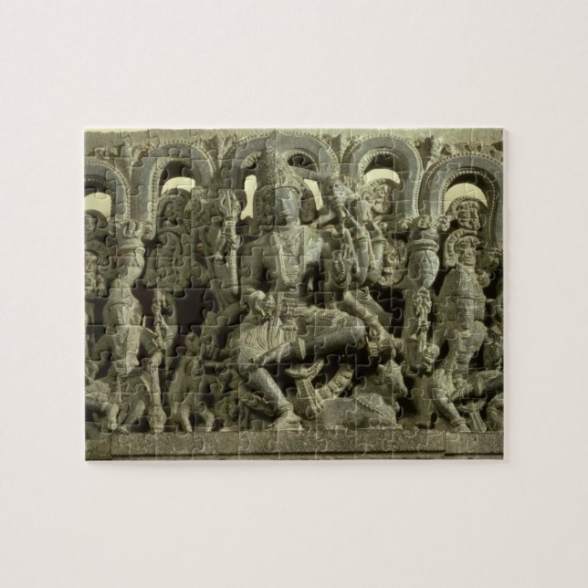 Puzzle Dintel que representa la trinidad: Siva, Brahma y (Horizontal)