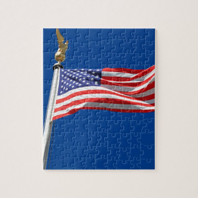 Puzzle Dios bendiga a Estados Unidos, bandera estadounide (Vertical)